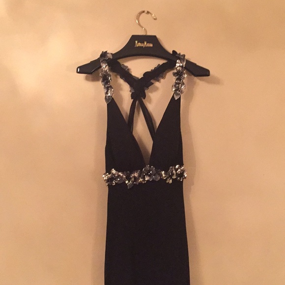 Faviana Couture Black Sequin Dress Size 12 - Picture 2 of 8